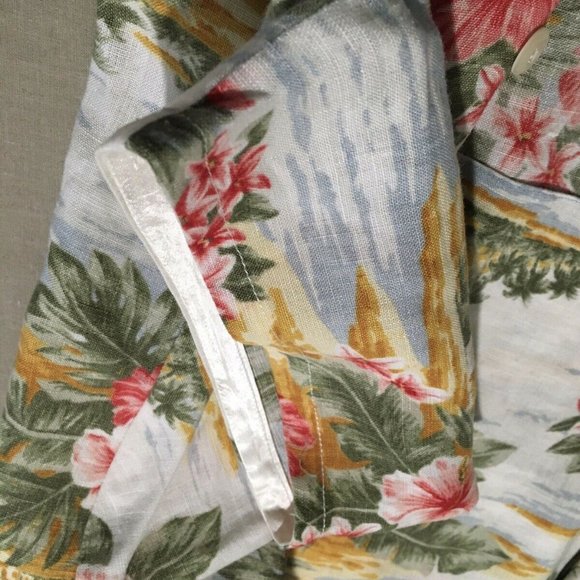 Vintage Lauren Linen Hawaian Women's Shirt Blouse - Picture 4 of 6